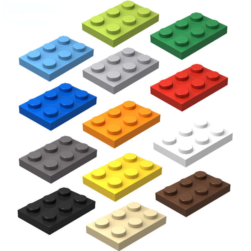Blocchi di costruzione fai da te figure sottili mattoni 2x3 punti 12 colori educativi dimensioni Creative compatibili con 3021 giocattoli per bambini