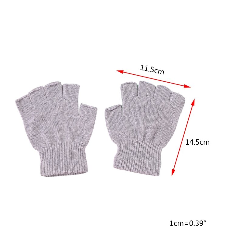 Luvas meio dedo inverno tricotadas sem dedos luvas quentes aquecedor mão 6 pares