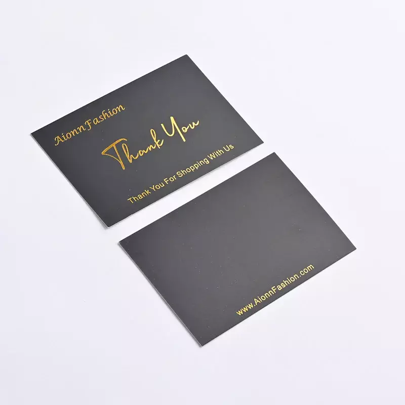 Personalizado preto luxo Natal cartões, Folha de ouro, Obrigado cartão para pequenas empresas, Personalizado