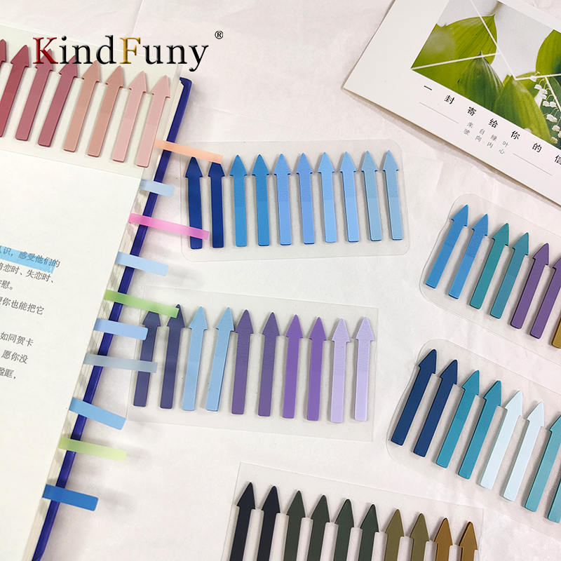 KindFuny 200 листов прозрачные флуоресцентные индексные язычки со стрелками флуоресцентная отметка для страниц маркер планировщик наклейки для офиса школы