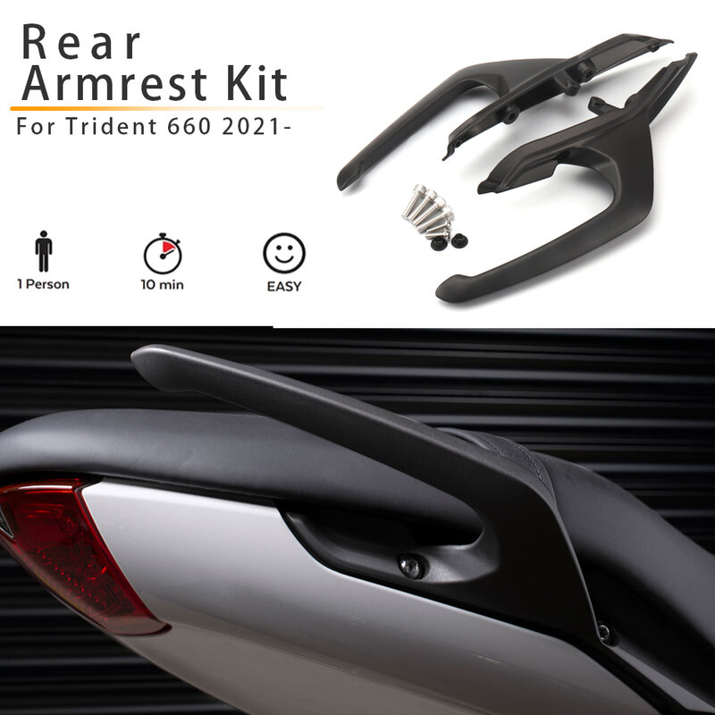 Trident 660-Kit de reposabrazos trasero de aluminio para motocicleta, reposabrazos de mango de pasajero para TRIDENT 660, 2021-2023