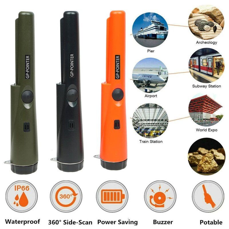 Detector de Metales portátil de mano, barra de posicionamiento 360, resistente al agua, especial, puntero de mano, Pinpoint con pulsera