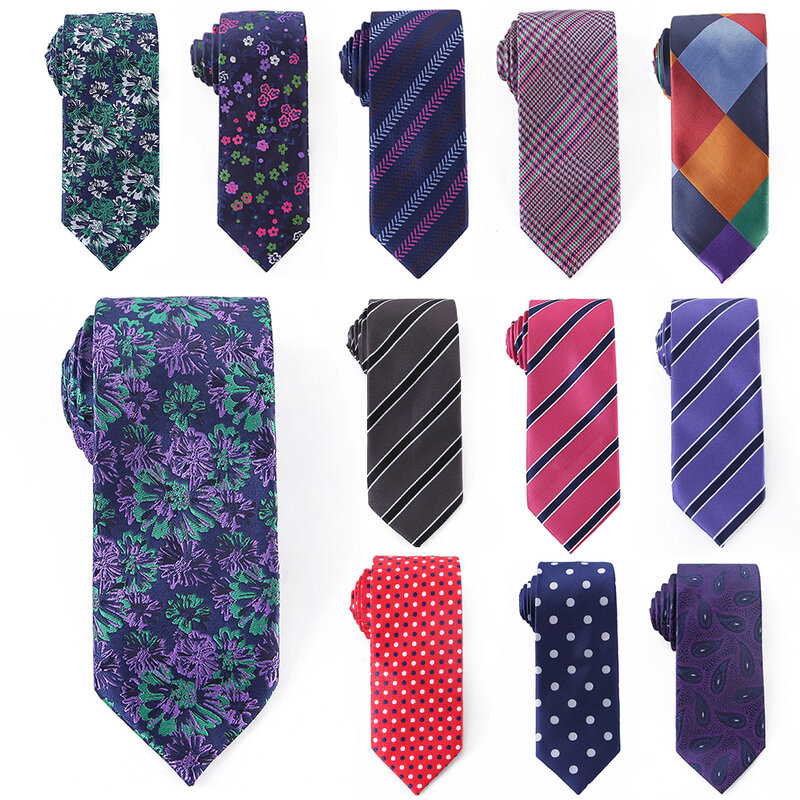 Modne, designerskie krawaty w kratkę w paski z mikrofibry, zwierzęce krawaty, moda męska impreza ślubna, krawat prezenty dla mężczyzn