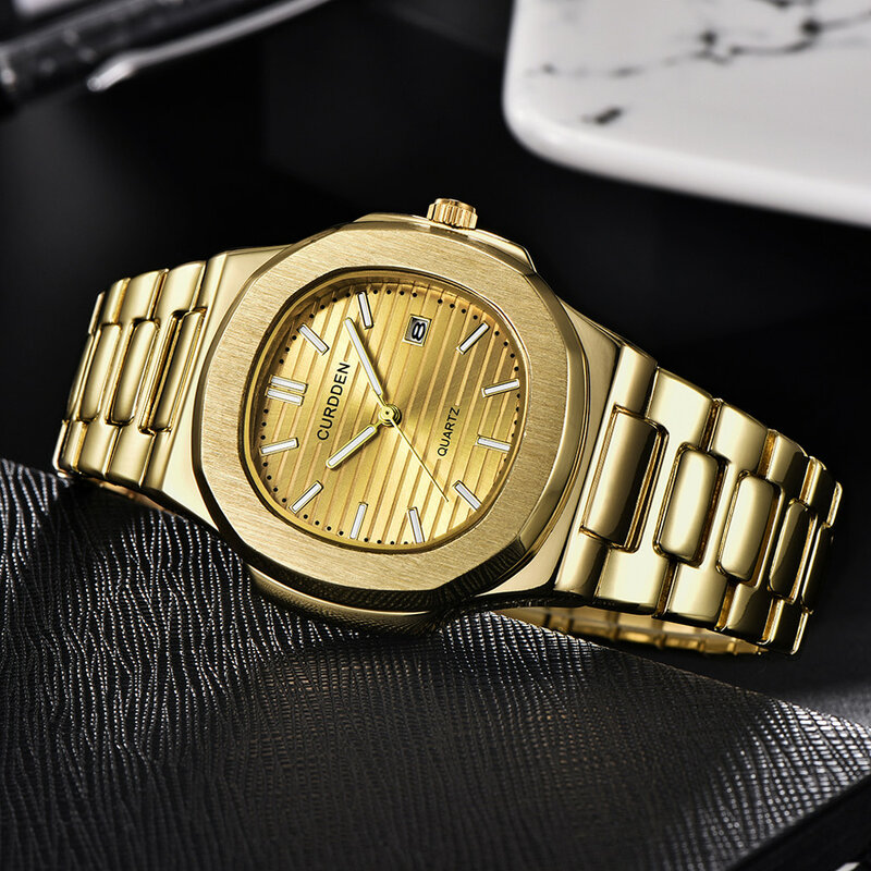 Wykwintny chłopięcy modny zegarek Retro klasyczna tarcza w paski zegarek kwarcowy ze stali nierdzewnej biznesowe męskie luksusowe zegarki rekreacyjne