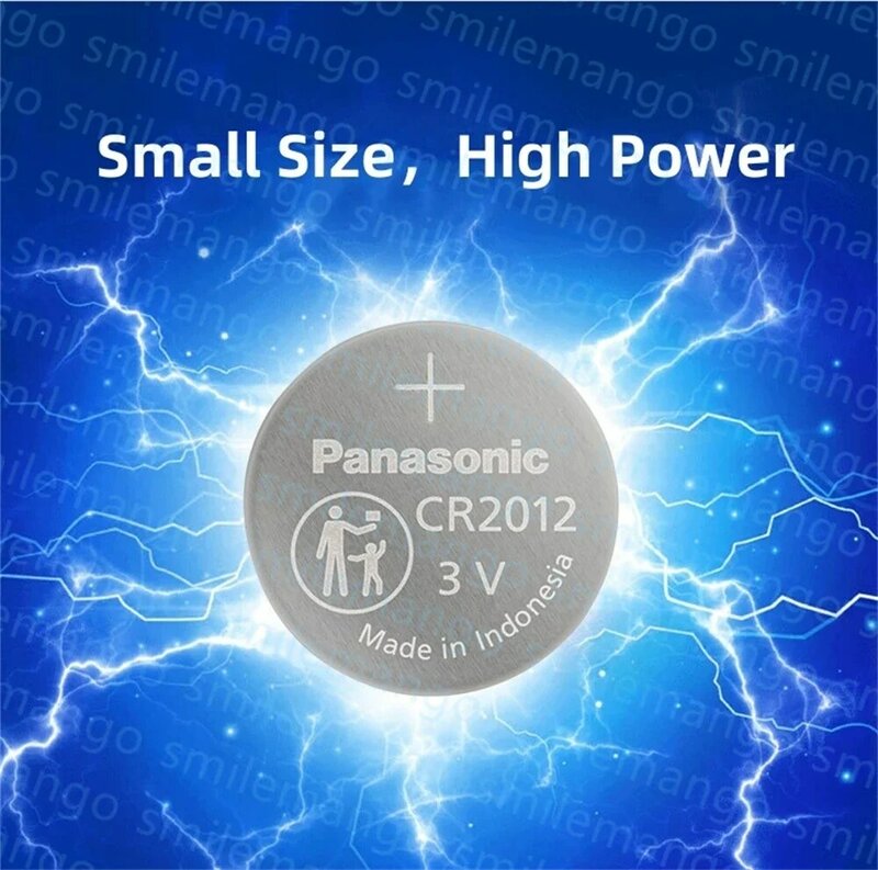 Panasonic-CR2012 Bateria Botão, Adequado para 3V Peso Escala Botão, Motherboard Controle Remoto, Óculos 3D, Medidor de Glicose no Sangue