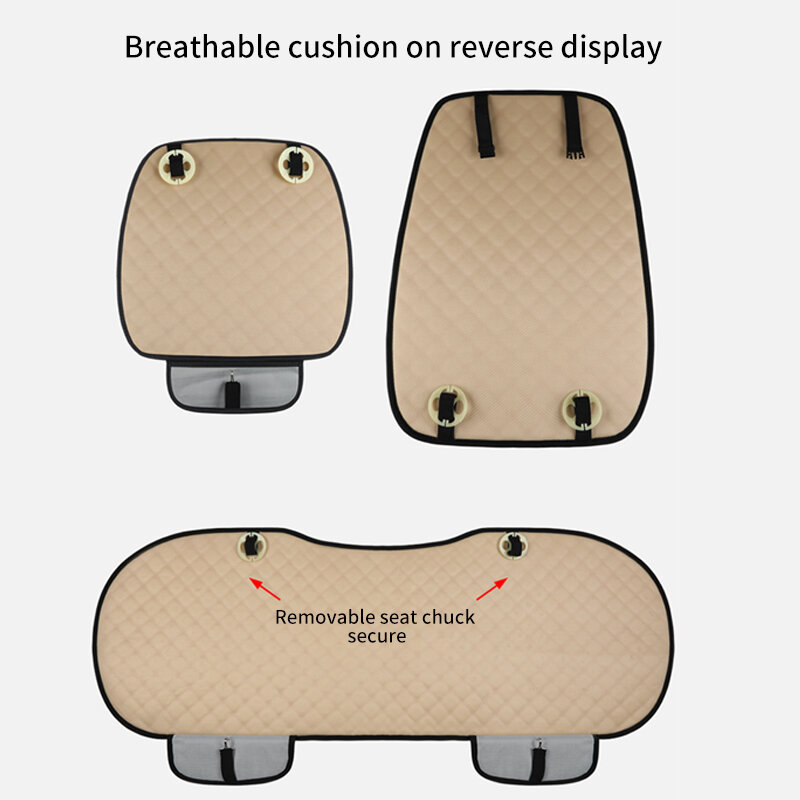 Linnen Vlas Auto Seat Cover Protector Voor/Achter Rugleuning Kussen Pad Mat Auto Voor Interieur Styling Auto Covers mat Beschermen