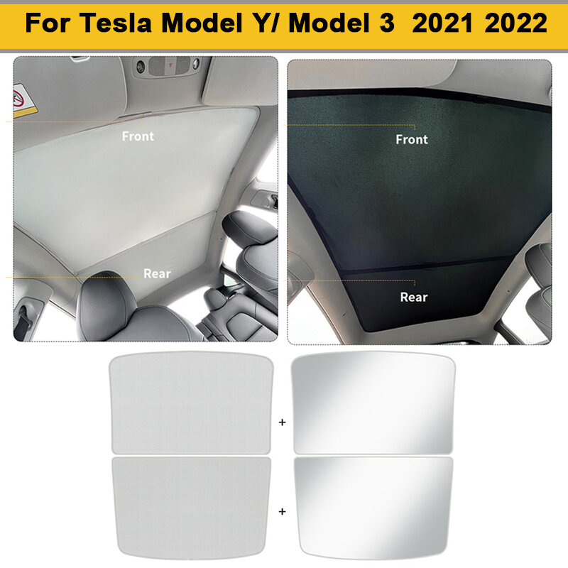 Pare-soleil pour Tesla model y21-22, pare-brise avant arrière de voiture, protection contre la lumière du soleil, rideau de toit, pare-soleil