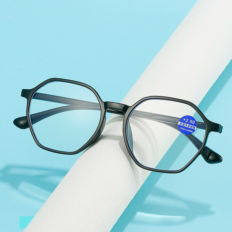 Óculos de leitura ultra leve moda feminina transparente de meia-idade e idosos de alta definição anti-azul óculos de luz