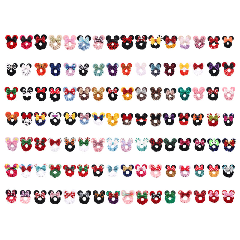 Orelhas de veludo da Disney para meninas, hairbands orelhas de Natal, arcos lantejoulas, bandana para mulheres, DIY, acessórios de viagem, vendas quentes, 2024