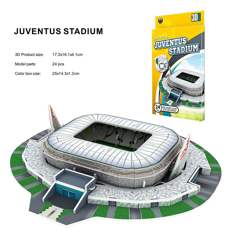 3D Football Field Puzzle para Decorações Desktop, Mini Estádio De Futebol, Montagem Do Modelo De Construção, Brinquedos Artesanais, Tamanho Da Palma, DIY
