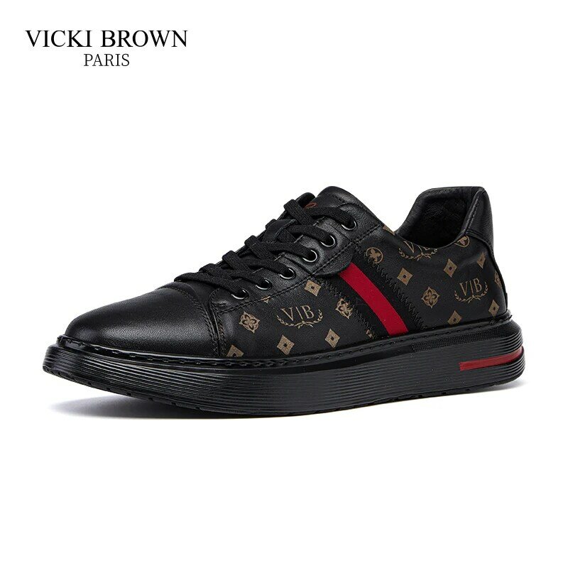 VICKI-zapatos informales para deportes al aire libre, calzado de diseño marrón, blanco y negro, marca francesa