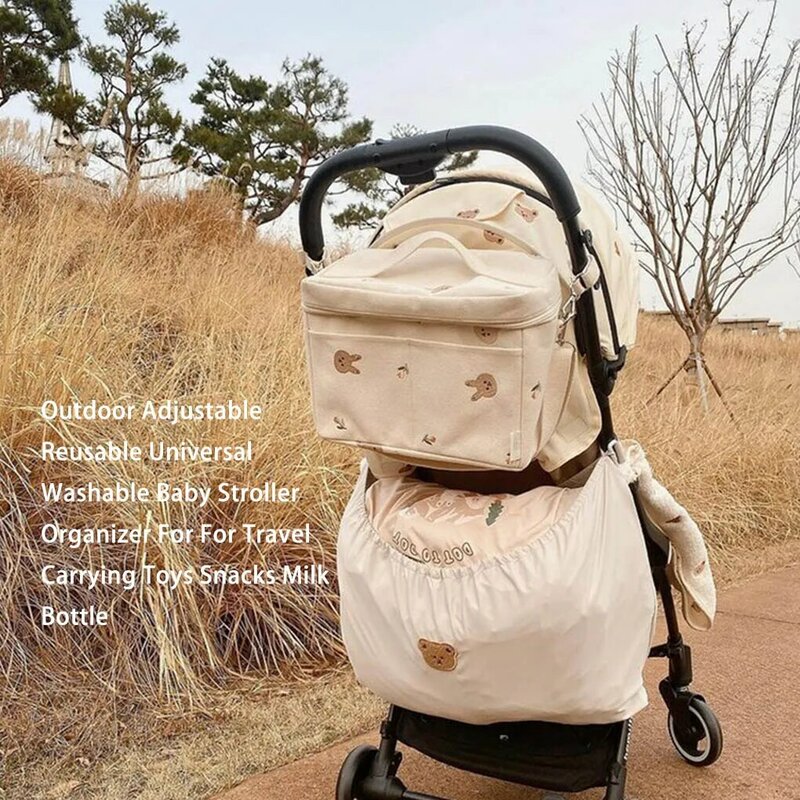 Tas penyimpanan tidak licin bayi, kantung penyimpan kereta bayi tahan air Universal gantung luar ruangan