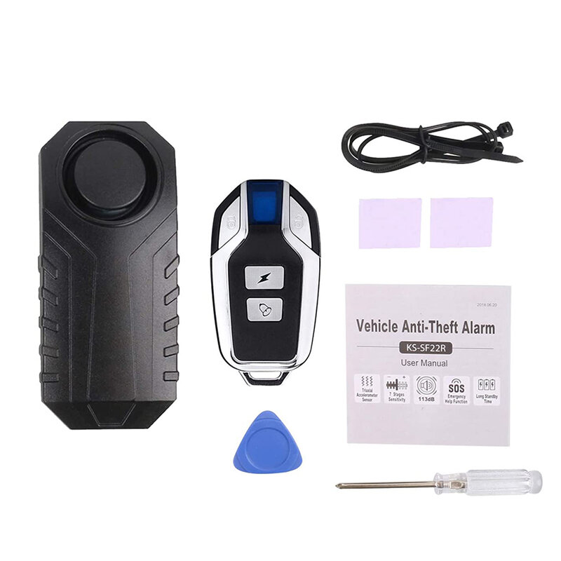 Practical Wireless Anti-Theft Motorcycle Bike Alarm With Remote Waterproof Bicycle Security Alarm Vibration Sensor 113dB Loud