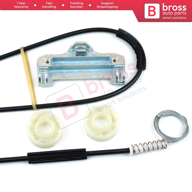 Bross Auto Parts BWR310 Electrical Power Window Regulator Repair Kit Front Right Door 51358159836 for BMW E39 5 Series 1996-1999