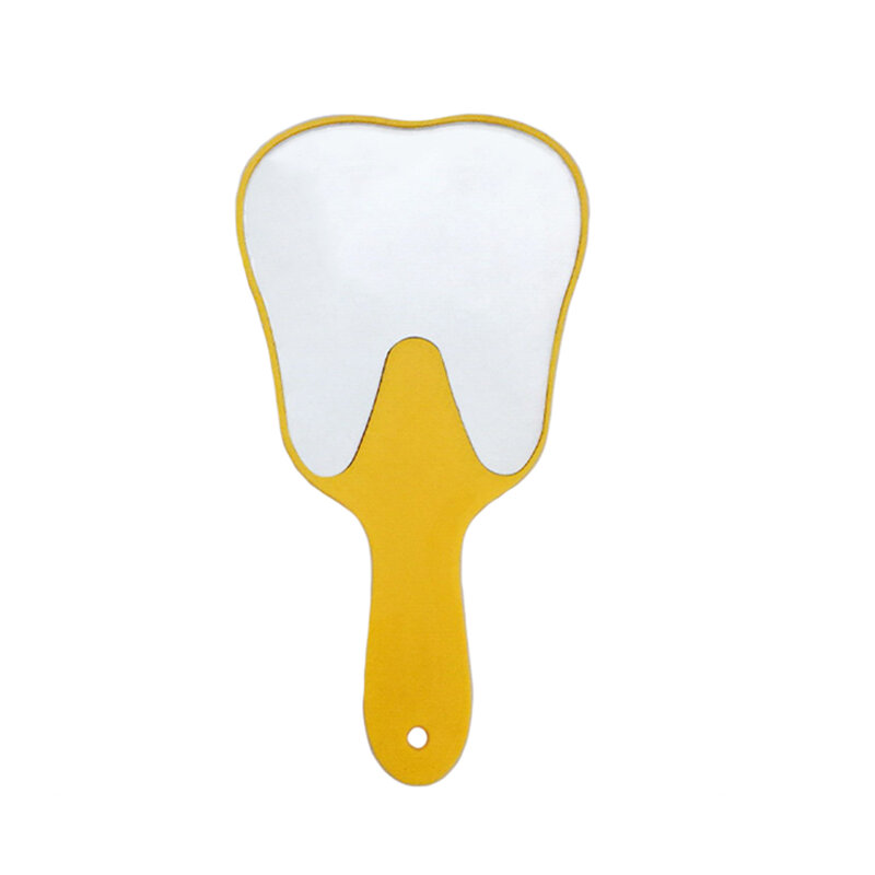 Cermin tangan gigi PVC tidak pecah berbentuk gigi dengan pegangan pemeriksaan gigi mulut inspeksi cermin perawatan mulut hadiah kedokteran gigi