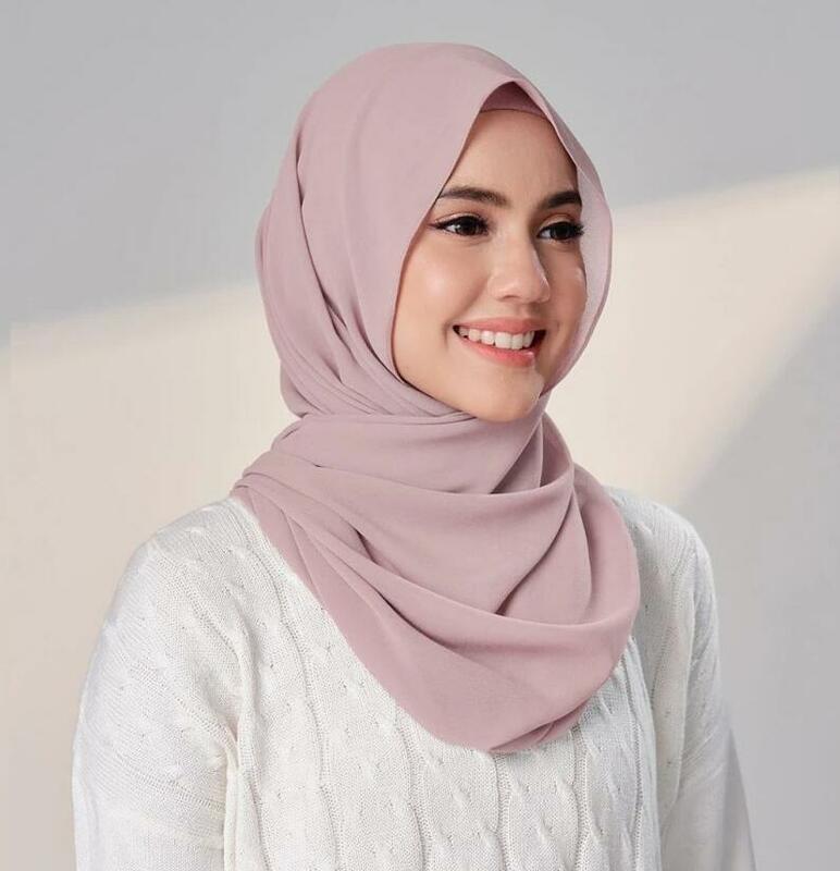 Sciarpa hijab musulmana con copricapo istantaneo da donna con copricapo in Chiffon Patchwork di Chiffon Premium più recente con cofano interno