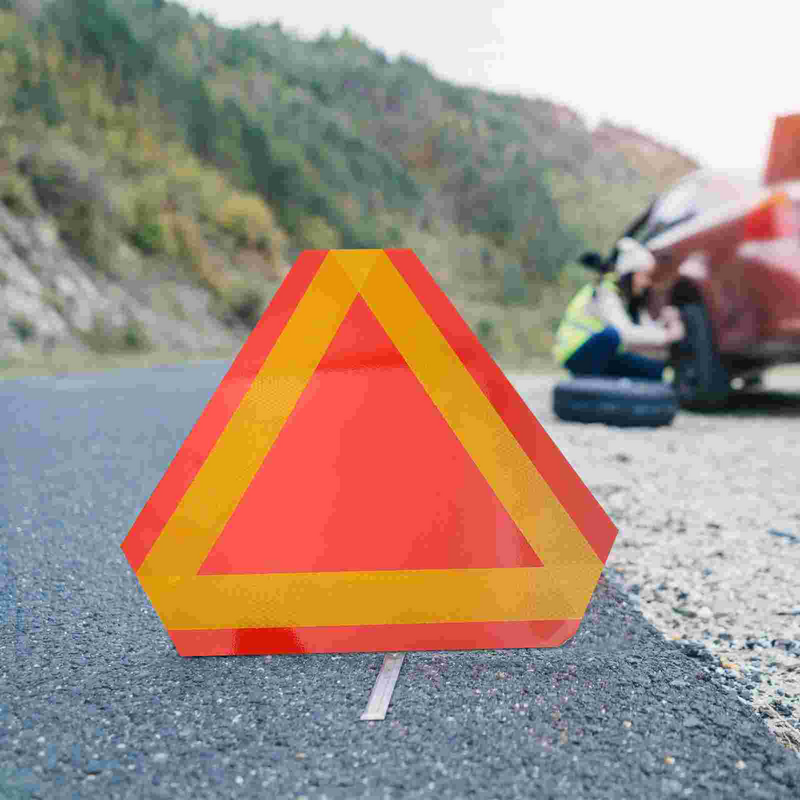 2 Pcs Triangular Reflector Triangle Reflectors Warning Sign Car Flag Triangle Slow Moving for Safety Signs Car Flag Accessory