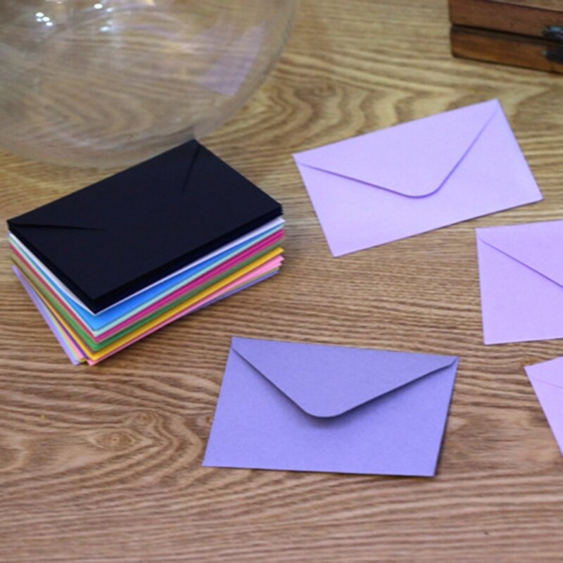 10 pces colorido mailing envelope em branco obrigado cartões diy envelope para escritório faturas cartas pessoais convites