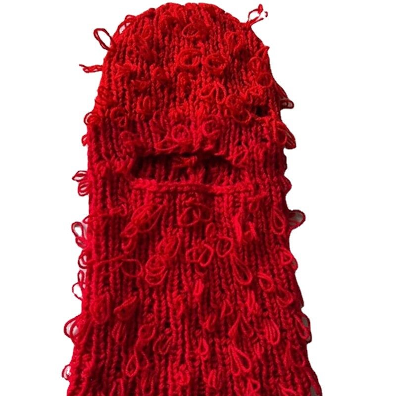 2023 nuovo cappello da sci Baraklava Halloween divertente cappello a spirale nero fatto a mano vecchia maschera di lana per uomo e donna vendita calda