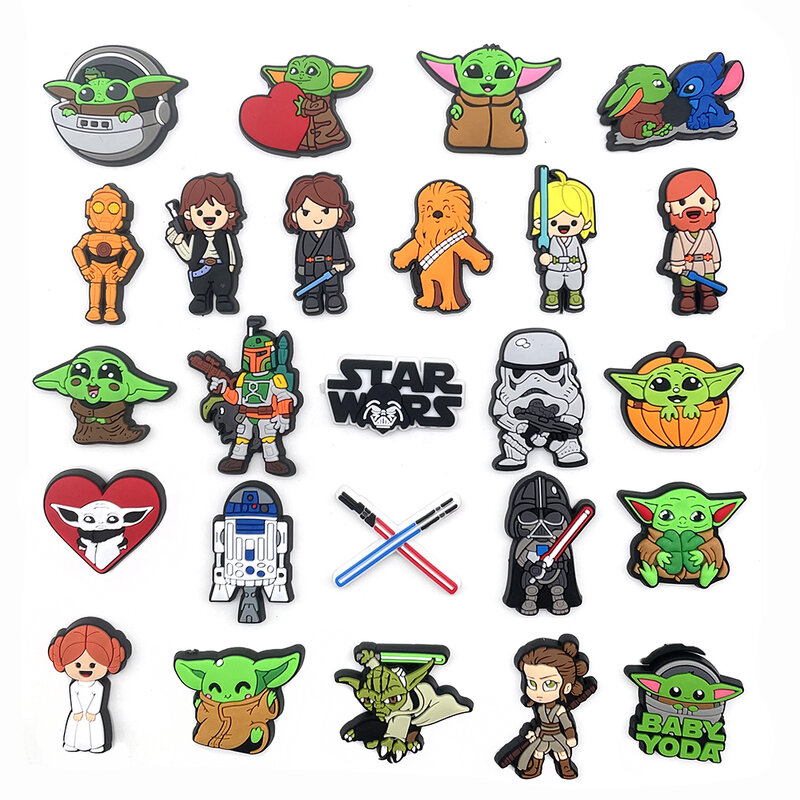 Wholesale Star Wars Yoda Shoe Charms for Clogs Sandals Decoration Shoe Accessories Charms for Boys Gifts