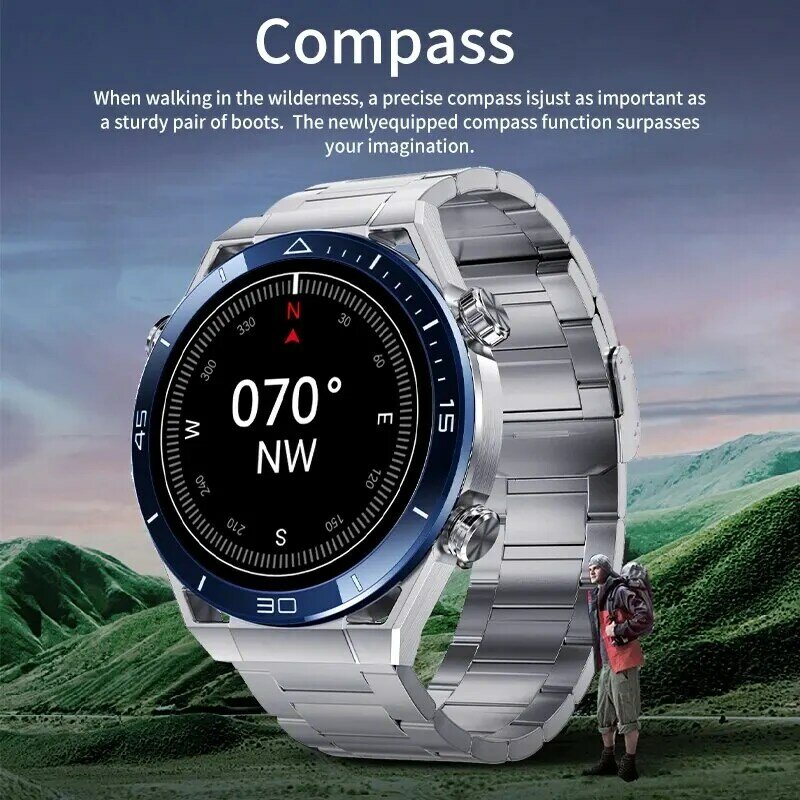 LIGE-reloj inteligente para hombre, pulsera de movimiento con rastreador GPS, Bluetooth, llamadas, NFC, ECG, PPG, para Fitness, Huawei, 2024