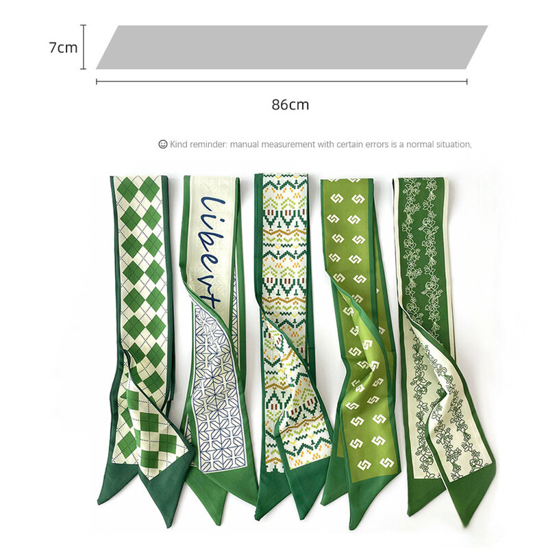 Новинка 2023, модный Шелковый шарф, повязка для волос с длинным бантом, корейский Печатный шарф с надписью, аксессуары для волос