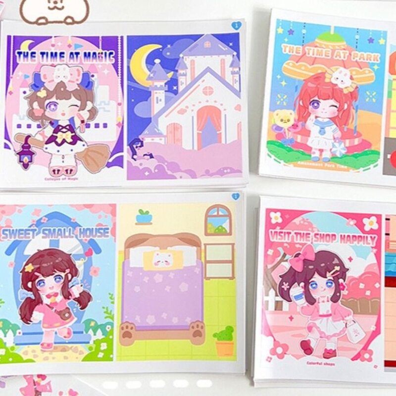 DIY Busy Book para Crianças, Kawali Paper, Princess Material Package, Sticker Book, Handmade Cartoon, Brinquedos para meninas