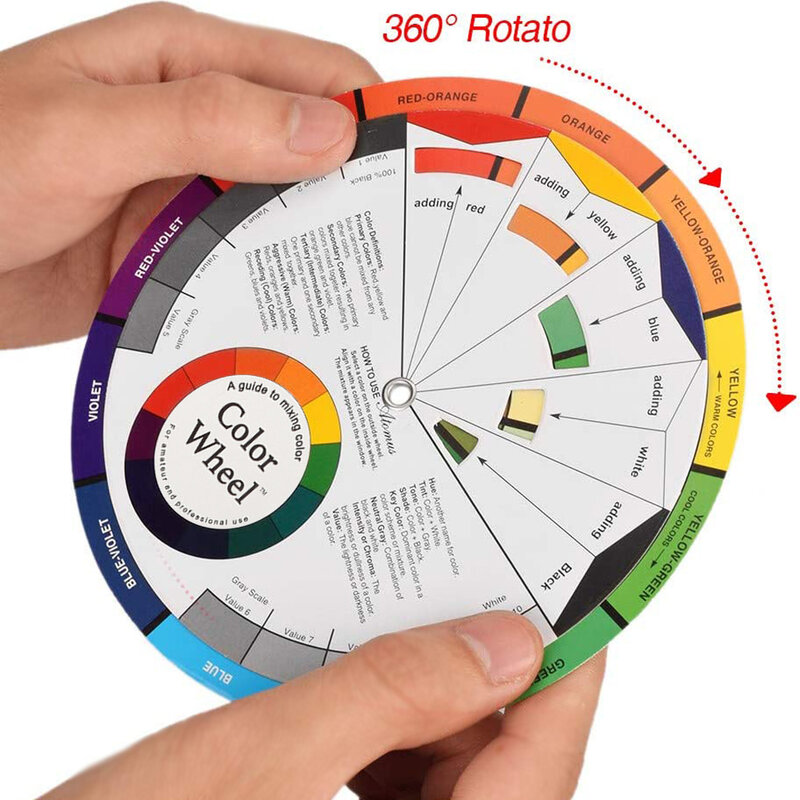 Chromatic Tattoo Color Wheel Circle Cartão de papel, sobrancelha Design, unhas, Maquiagem Pigmento Profissional Suprimentos, 12 cores, 1pc
