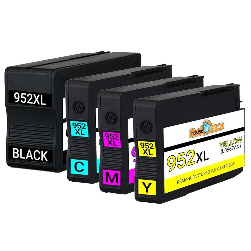 4pk Replacement HP 952XL Ink for Officejet Pro 8717 8718 8720 8724 w/ NEW CHIP