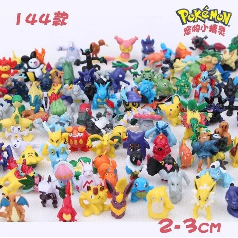 24-144PCS Pokemon ของขวัญกล่อง Pikachu คริสต์มาสของขวัญตุ๊กตาขยับแขนขาได้ของเล่นของแท้ Psyduck อะนิเมะ Pokemon ของเ...