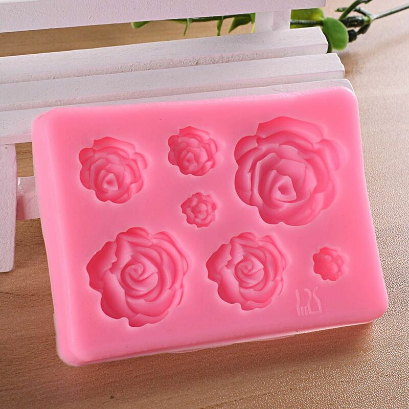 7 Slots Roses Pattern Cake Chocolate Pudding Cookies Mold Biscuit Moulds Kitchen Baking Tools