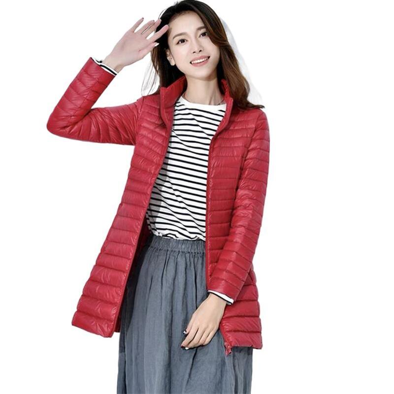 Giacca lunga invernale da donna Trend Casual piumini ultraleggeri nuovi vestiti autunnali giacca solida femminile Classic jaqueta feminina