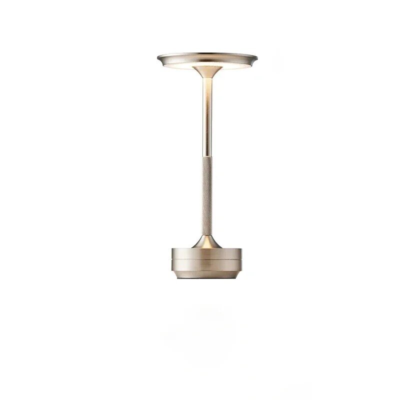 Lámpara de mesa de Metal nórdico, lámpara de escritorio dorada, luz nocturna acrílica con puerto de carga USB