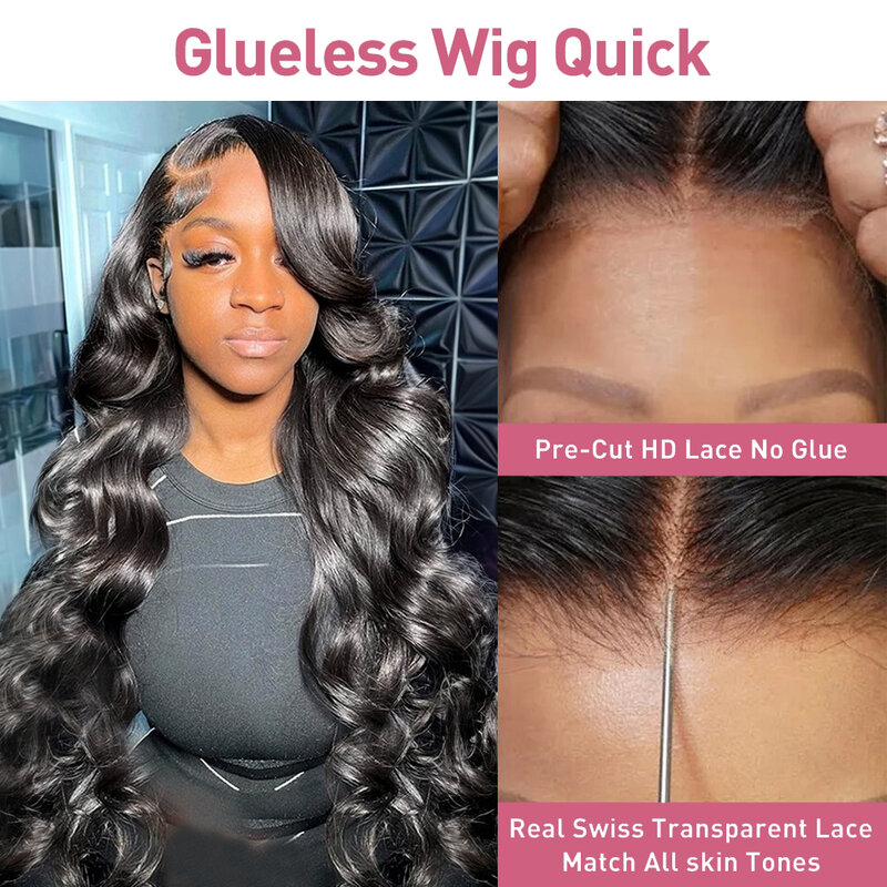 Glueless Wig Human Hair Ready To Wear Body Wave 7x5 Lace Closure Pre Cut 13x4 Lace Front Wig Preplucked Hairline For Women