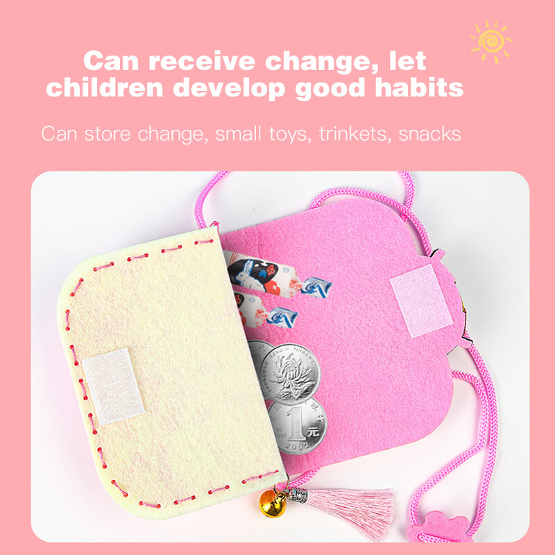 Kits de manualidades hechas a mano para niños, juguetes de tejido no tejido, bolso cruzado de tela de fieltro, ayudas Montessori para educación temprana para niños