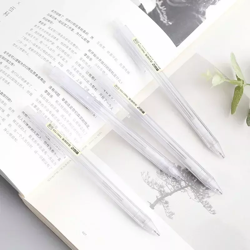 학생용 기계식 연필 흰색 자동 펜, 학용품, 사무용품, 문구 용품 리필, 세트 당 1 개, 3/5 개, 0.5mm, 0.7mm