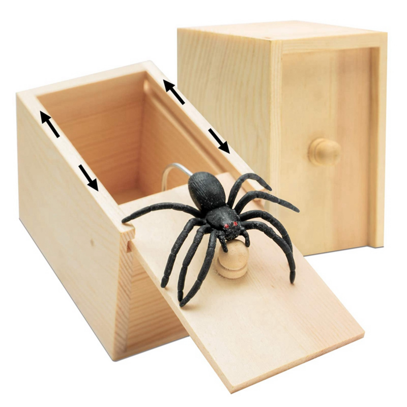 Boîte de farce en bois pour amis, tour d'araignée, boîte cachée, jeu amusant, jouets de bureau, qualité