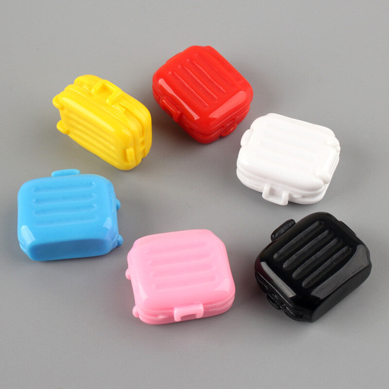 6Pcs Hars Koffer Mini Pop Reisbagage Geval Poppenhuis Meubels Speelgoed Artikelen Model Plastic 3D Leuke 30Mm