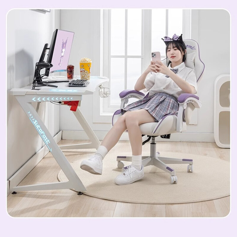 Nowe modne krzesło E-sportowe domowe biuro z podnóżkiem, fotel do gier wygodne, mogą leżeć w górę iw dół, obrotowe, ergonomiczne krzesło do pracy na komputerze