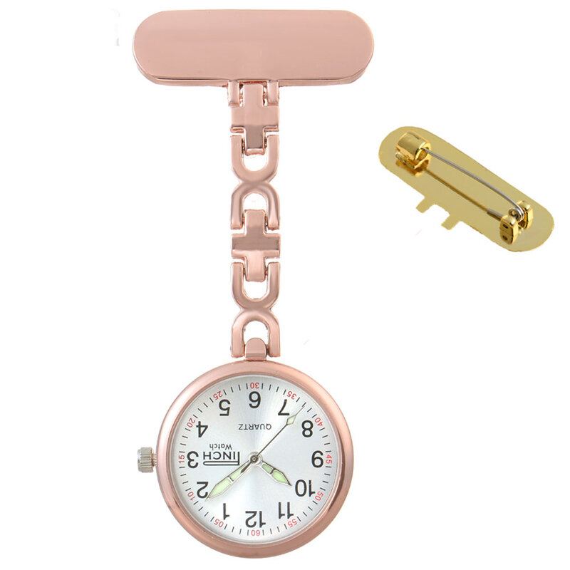 Wysokiej jakości Luminous zegarek kieszonkowy dla pielęgniarki dla kobiet ze stali nierdzewnej Lapel mechanizm kwarcowy moda akcesoria do sukienki darmowa wysyłka