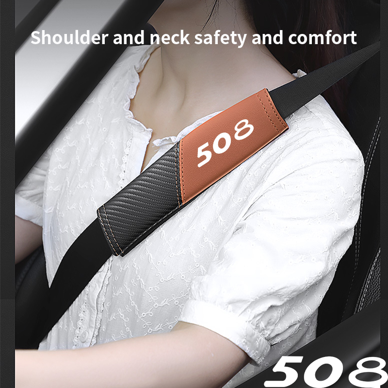 1 buah sarung sabuk pengaman mobil bantalan bahu Aksesori interior untuk Peugeot 508