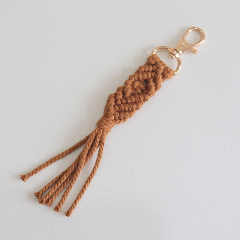 Богемный минималистичный ретро модный плетеный кулон для сумки ручной работы из хлопковой веревки с кисточкой, предметы украшения, подвеска
