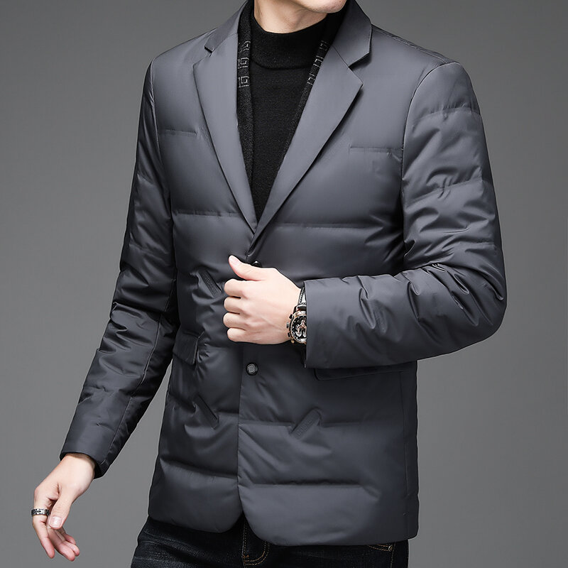 2022 nova jaqueta masculina de inverno para baixo superior da marca masculina terno quente gola para baixo casaco masculino negócios quente casual