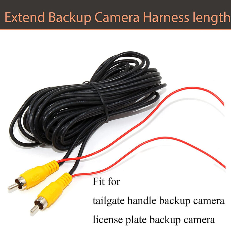 6M RCA Video Cable For Car Rear View Camera AV Extension Wire Harness With DC Power Cable Adapter For Reverse Backup Camera