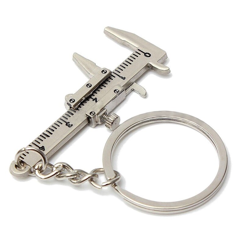 2x nützliche Mini Nonius Bremssattel Werkzeug Anhänger Schieber Schieber Schlüssel ring Schlüssel anhänger 10cm