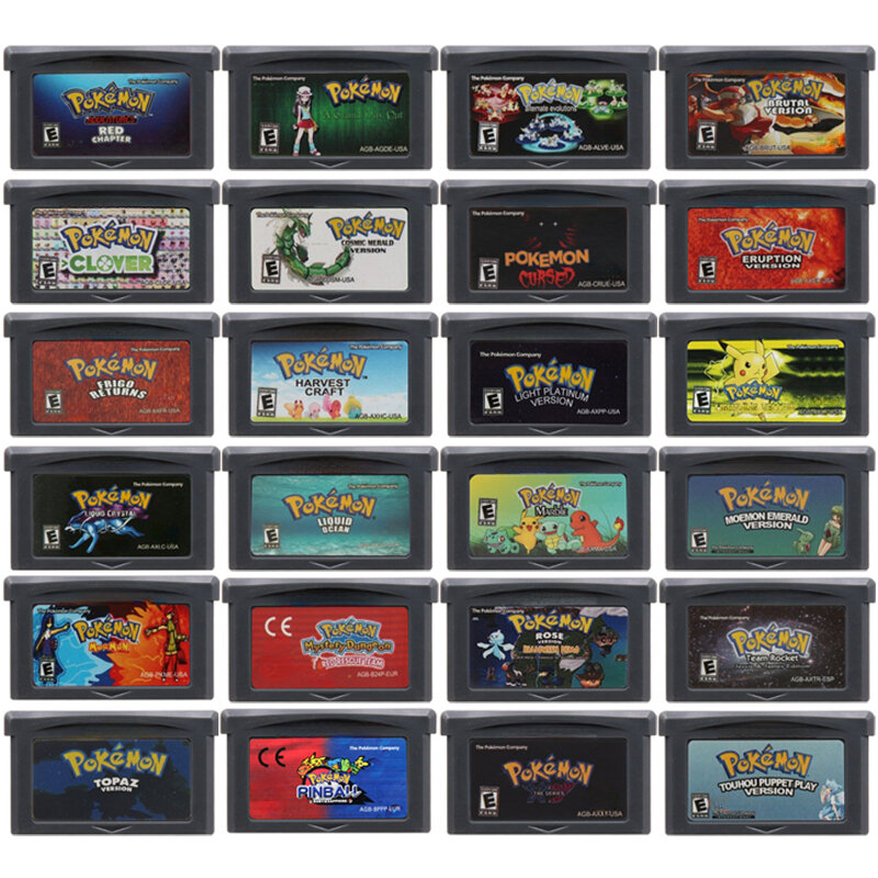 Video Game Console Card, GBA cartucho de jogo, Série Pokemon, Capítulo Vermelho, Equipe Rocket Amaldiçoado, Moemon FireRed Esmeralda, 32 Bit