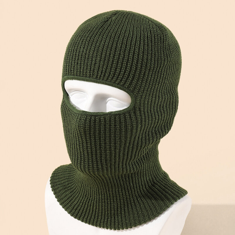 Candy Color Cute Full Face Cover Ski Mask Hat Bear Ear Balaclava Knitted Hats Outdoor Cycling Ear Protection Hat Beanies Hat Men