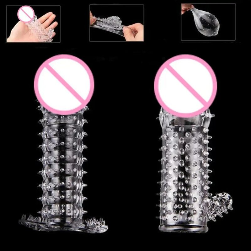 OLO – préservatifs réutilisables pour pénis, couverture complète, anneau retarde l'érection, irritation vaginale, pointes, 1 pièce