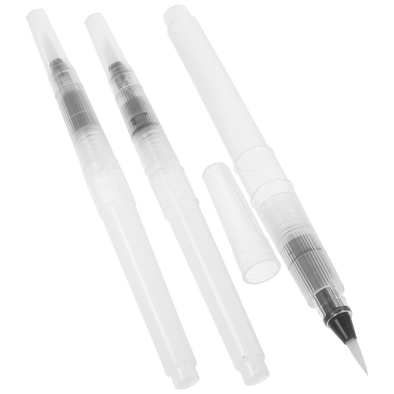 Bolígrafos recargables de acuarela, herramienta reutilizable para pintar, pincel vacío, dibujo Soluble, 3 piezas