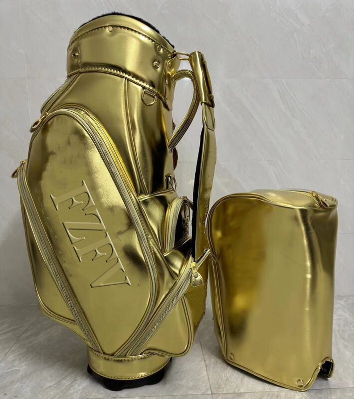 Nowa trójkolorowa torba golfowa dla mężczyzn i kobiet Wodoodporna torba w całości z kryształów Standardowa torba golfowa
